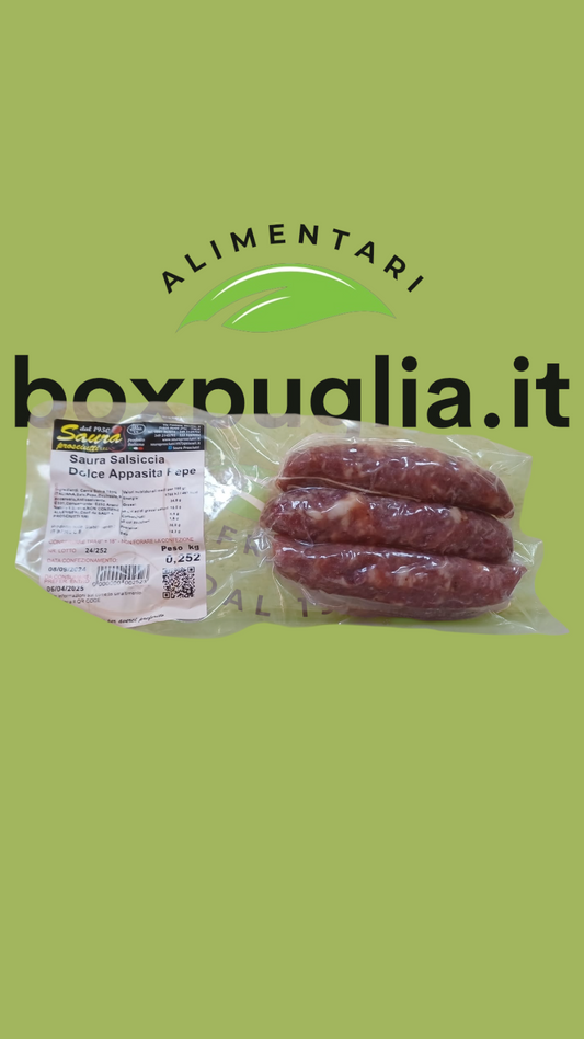 Salsiccia dolce o piccante di Panni - 250 gr. circa