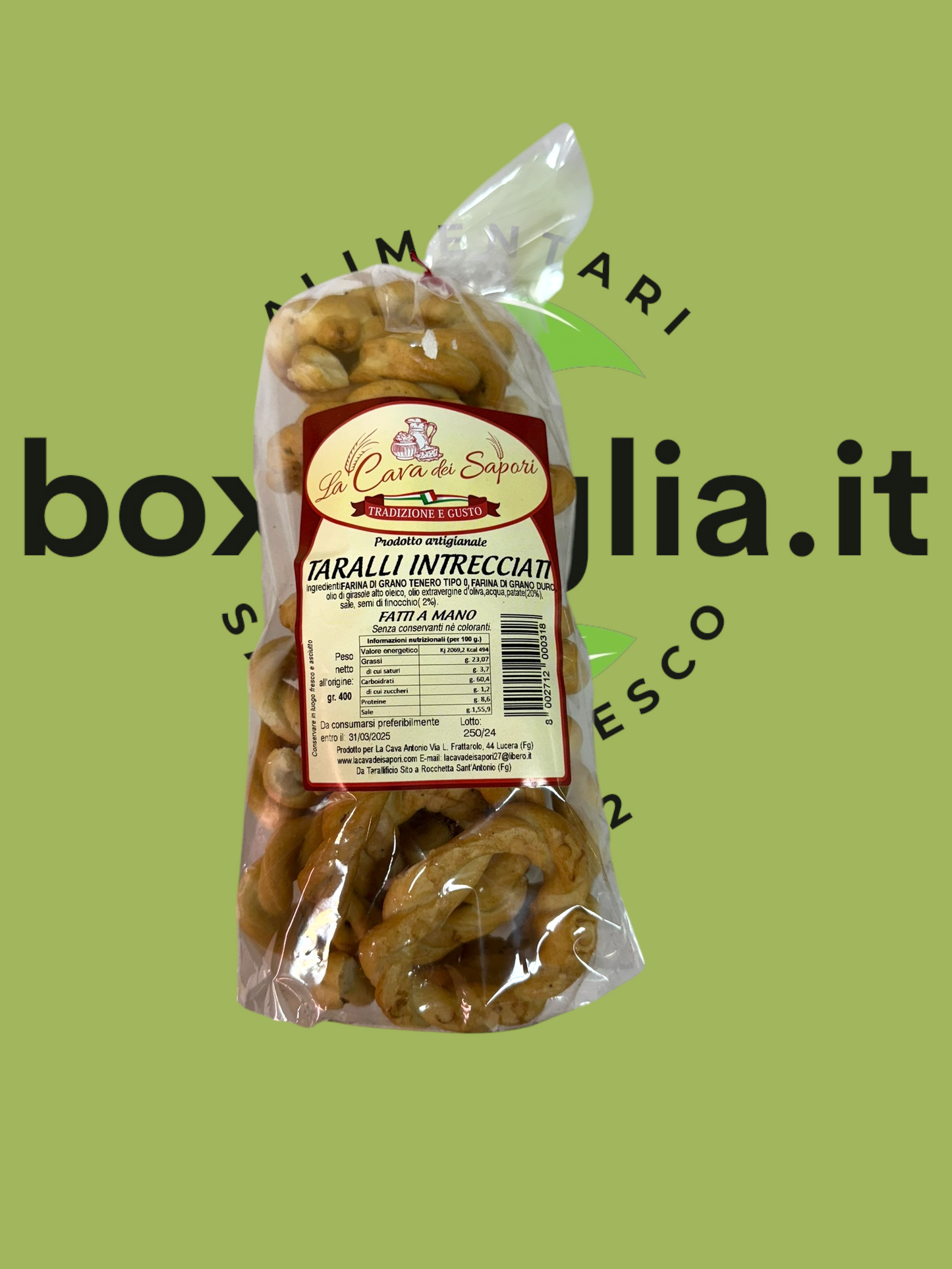 Taralli intrecciati pugliesi - 400 gr.